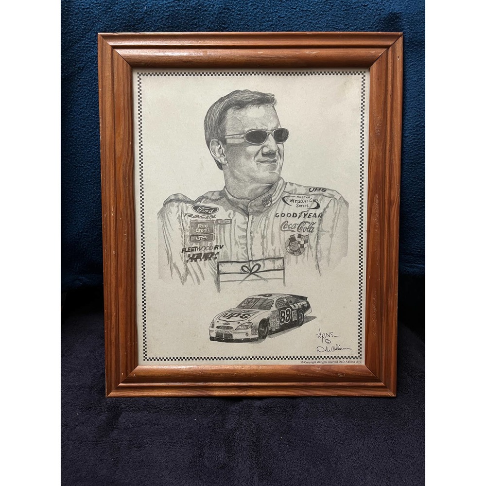 Dale Jarrett #88 Nascar Winston Cup Series A Dale Adkins Art Print With Frame